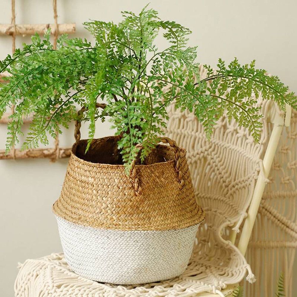 snorda Seagrass Wicker Basket Wicker Basket Flower Pot Folding Basket Dirty Basket | Walmart (US)