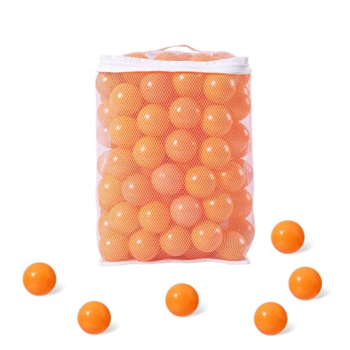GUESVOT Ball Pit Balls for Kids, Plastic Refill 2.2 Inch Balls, 100 Pack, Bright Colors, Phthalate and BPA Free, Includes a Reusable Storage Bag with Zipper Christmas Decoration Xmas Gift(Orange) | Amazon (US)