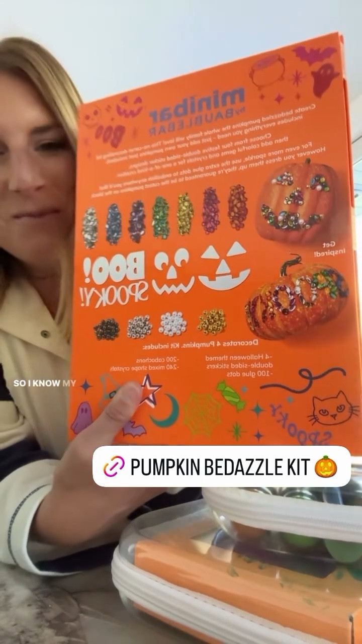 This pumpkin dedazzle kit is a fun way to doctor up your pumpkins this year!