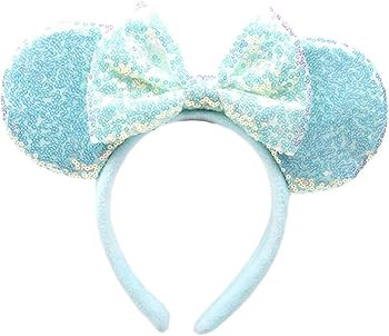 Blue Mouse Ears Headbands With Bow & Sequins, for Cartoon Princess Costume Cosplay Decoration, Gl... | Amazon (US)