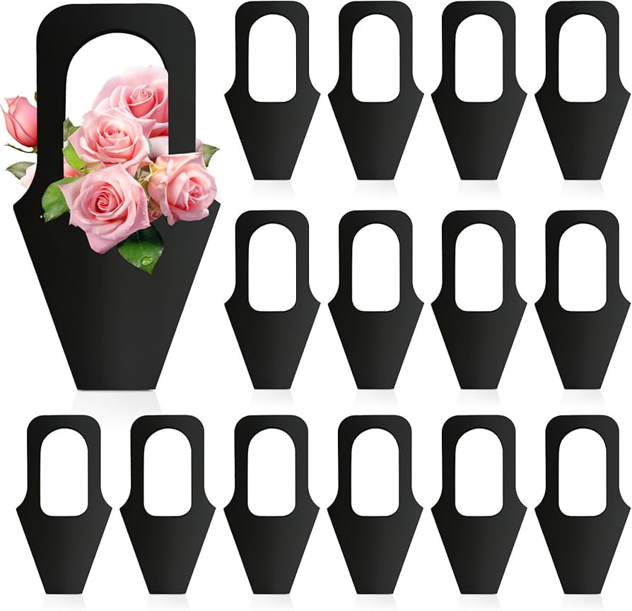 Cyblinia 20 Pack Flower Gift Bags With Handle - Hanging Bouquet and Wrapping Paper for Arrangemen... | Amazon (US)
