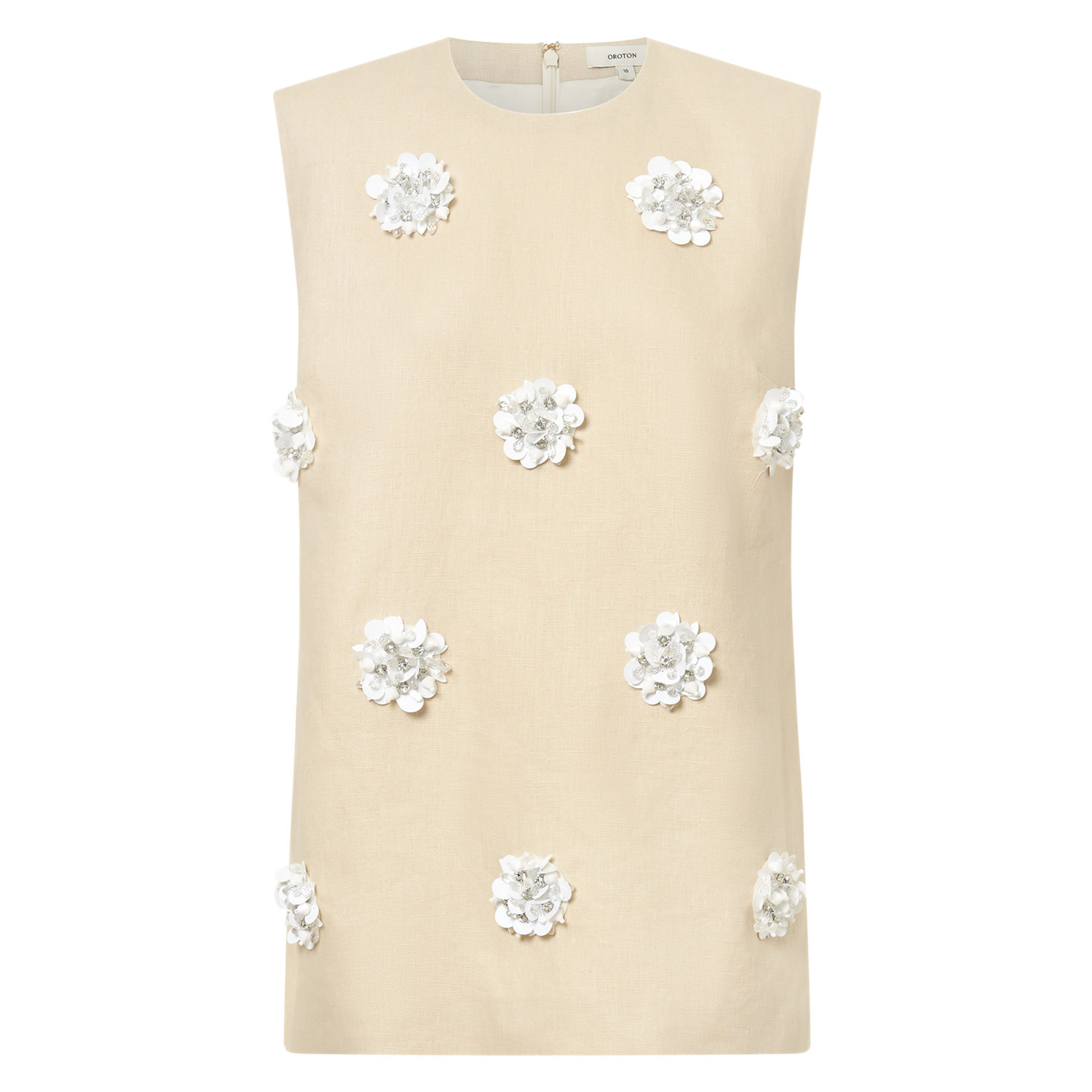 Flower Sequin Tunic - Limestone | Oroton | Oroton