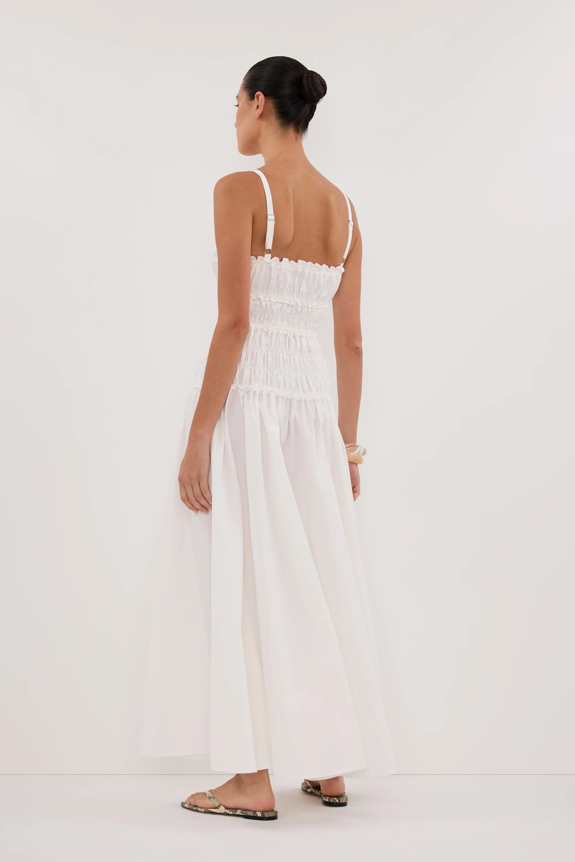 TOBY WHITE COTTON MIDI DRESS | DISSH