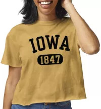 League-Legacy Women's Iowa Hawkeyes Gold Clothesline Cotton Cropped T-Shirt | DICK'S Sporting Goods