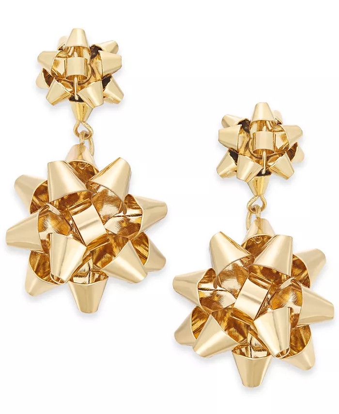 Charter Club Gold-Tone Bow Drop Earrings, Created for Macy's & Reviews - All Fashion Jewelry - Je... | Macys (US)