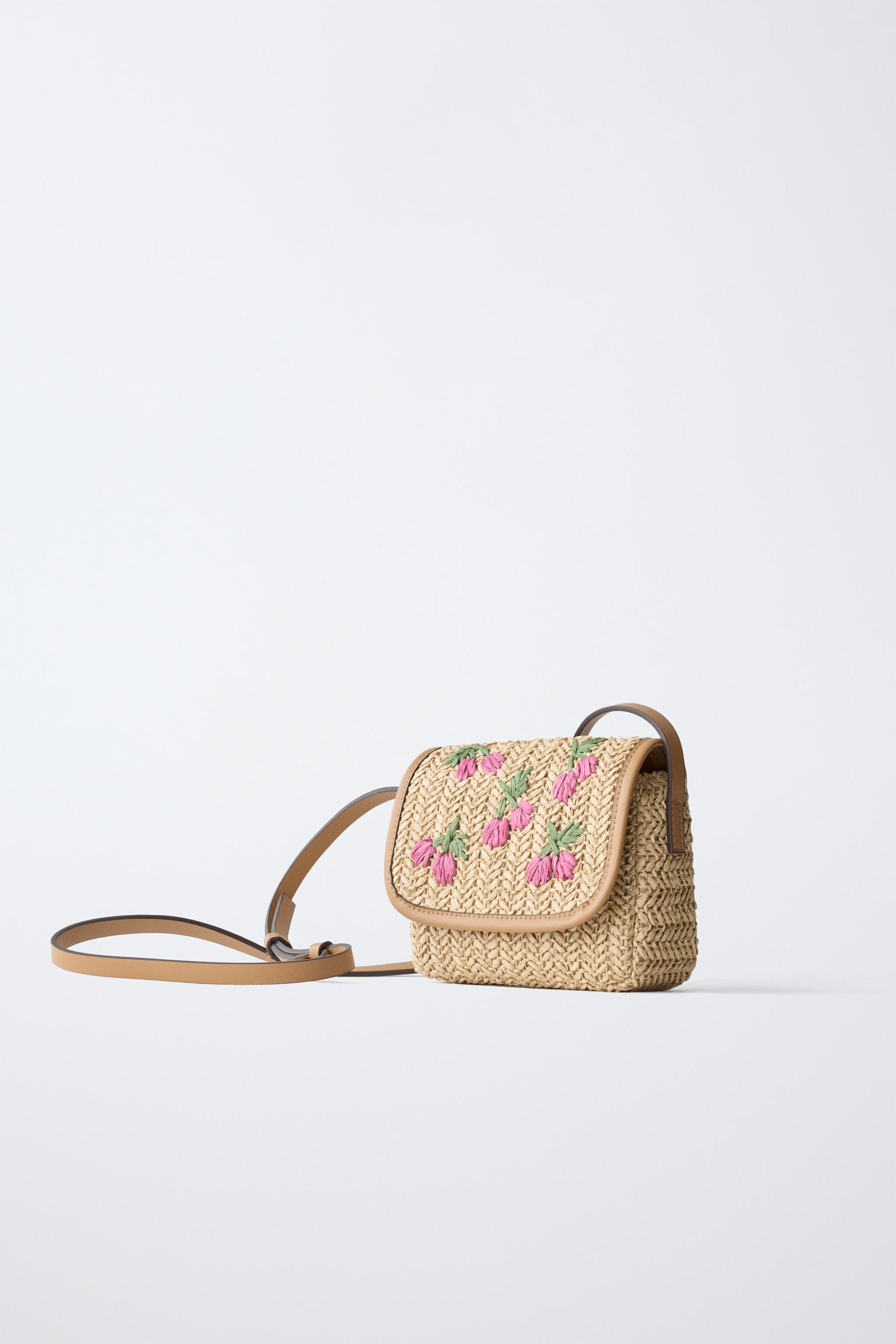RAFFIA CHERRY CROSSBODY BAG | Zara US