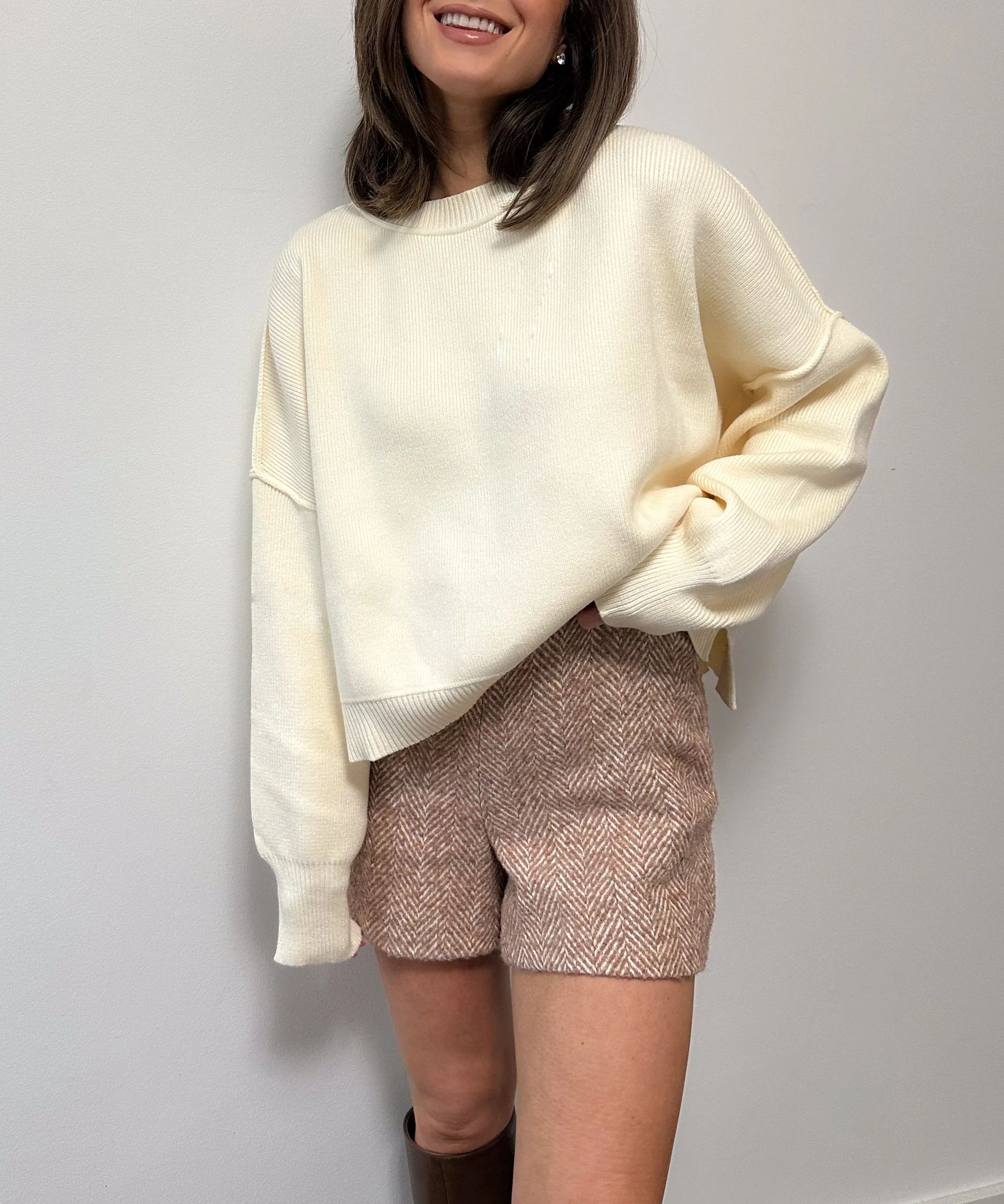 Cropped Cream Sweater | Pretty Neutral