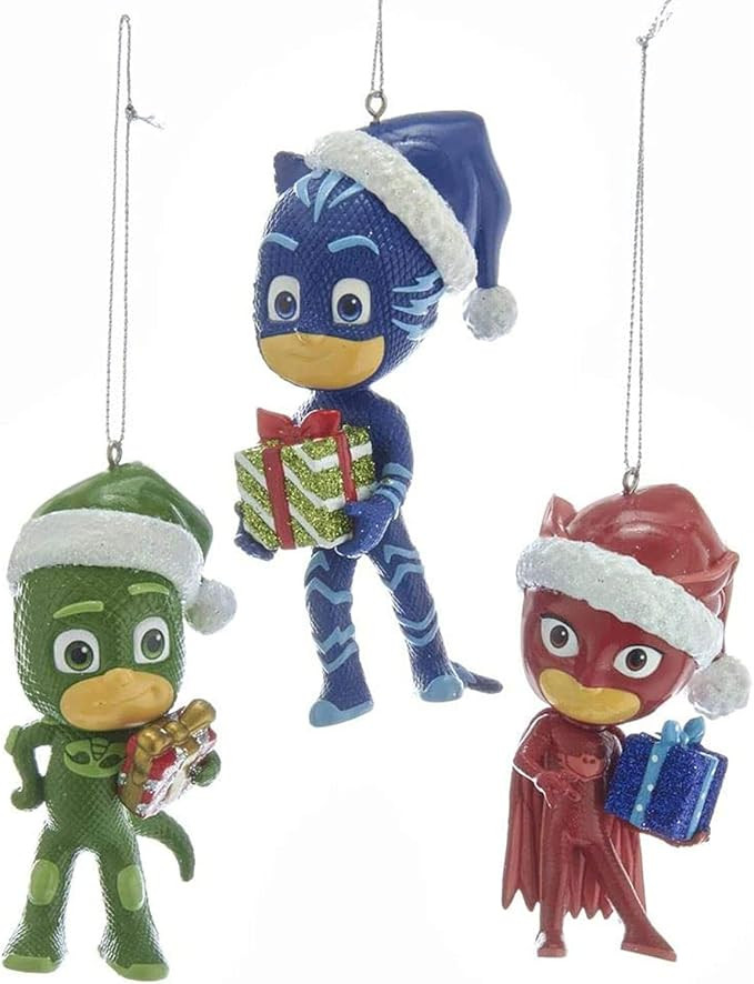 Kurt Adler PJ1191 Holiday Decorative PJ Masks Santa Hats Hanging Accessory Resin Christmas Tree O... | Amazon (US)