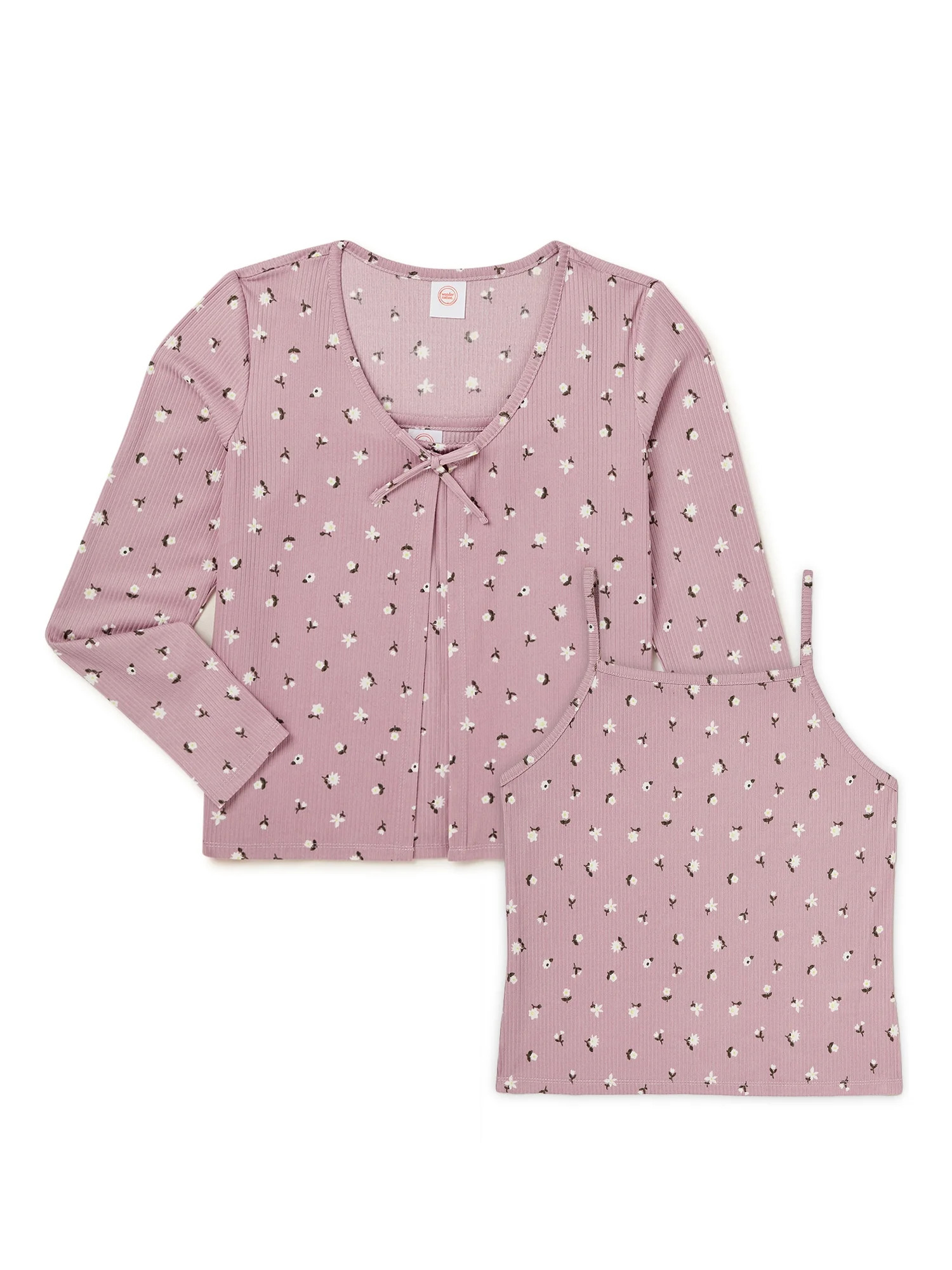 Wonder Nation Girls Cardigan and Cami Tank Top Set, 2-Piece, Sizes 4-18 & Plus | Walmart (US)