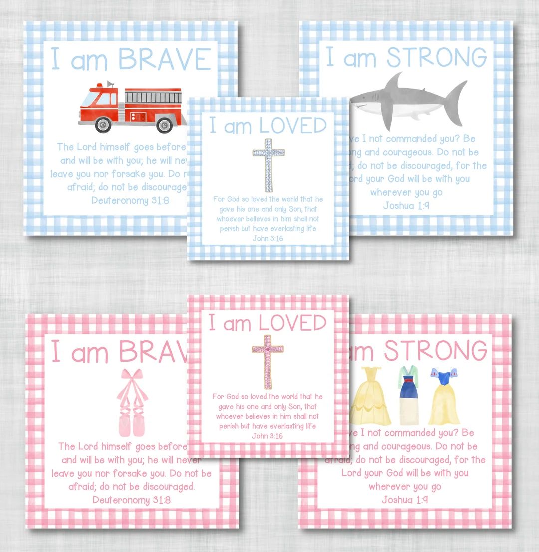 Affirmation Cards for Kids With Bible Verses - Etsy | Etsy (US)