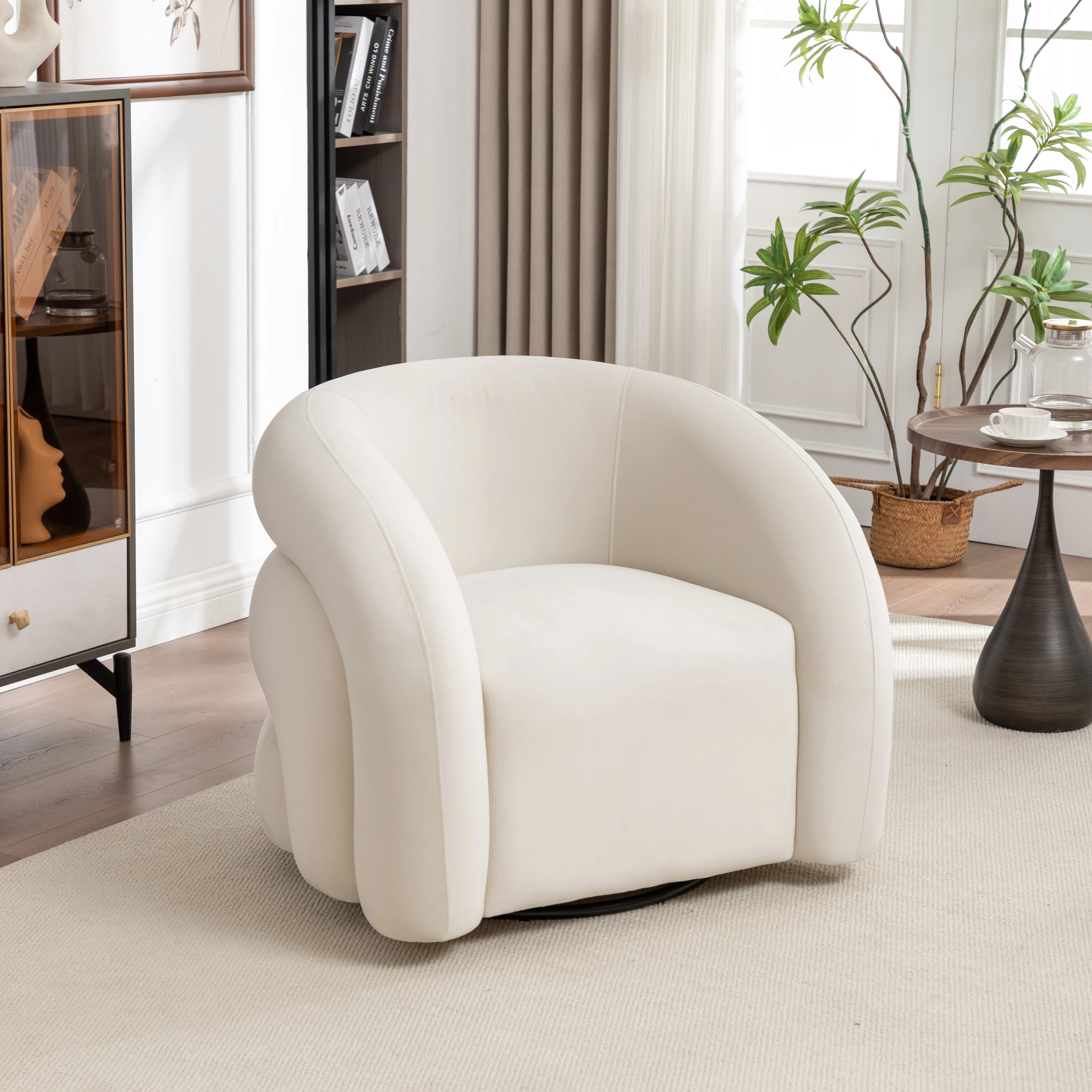 Coyle Upholstered Swivel Barrel Chair | Wayfair North America
