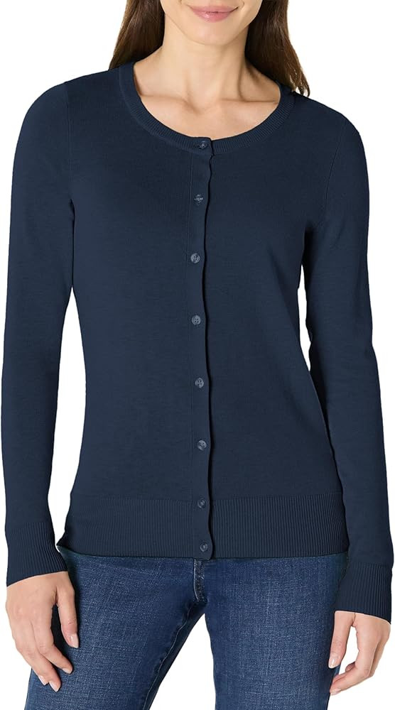 Amazon Essentials Women's Lightweight Crewneck Cardigan Sweater (Available in Plus Size) | Amazon (US)