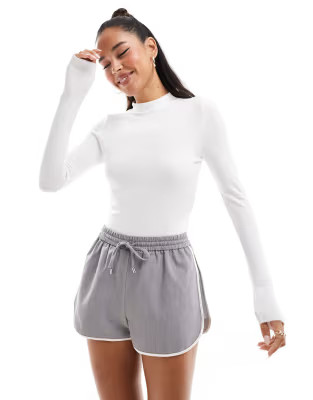 ASOS DESIGN long sleeve bodysuit with turtle neck in white | ASOS (Global)