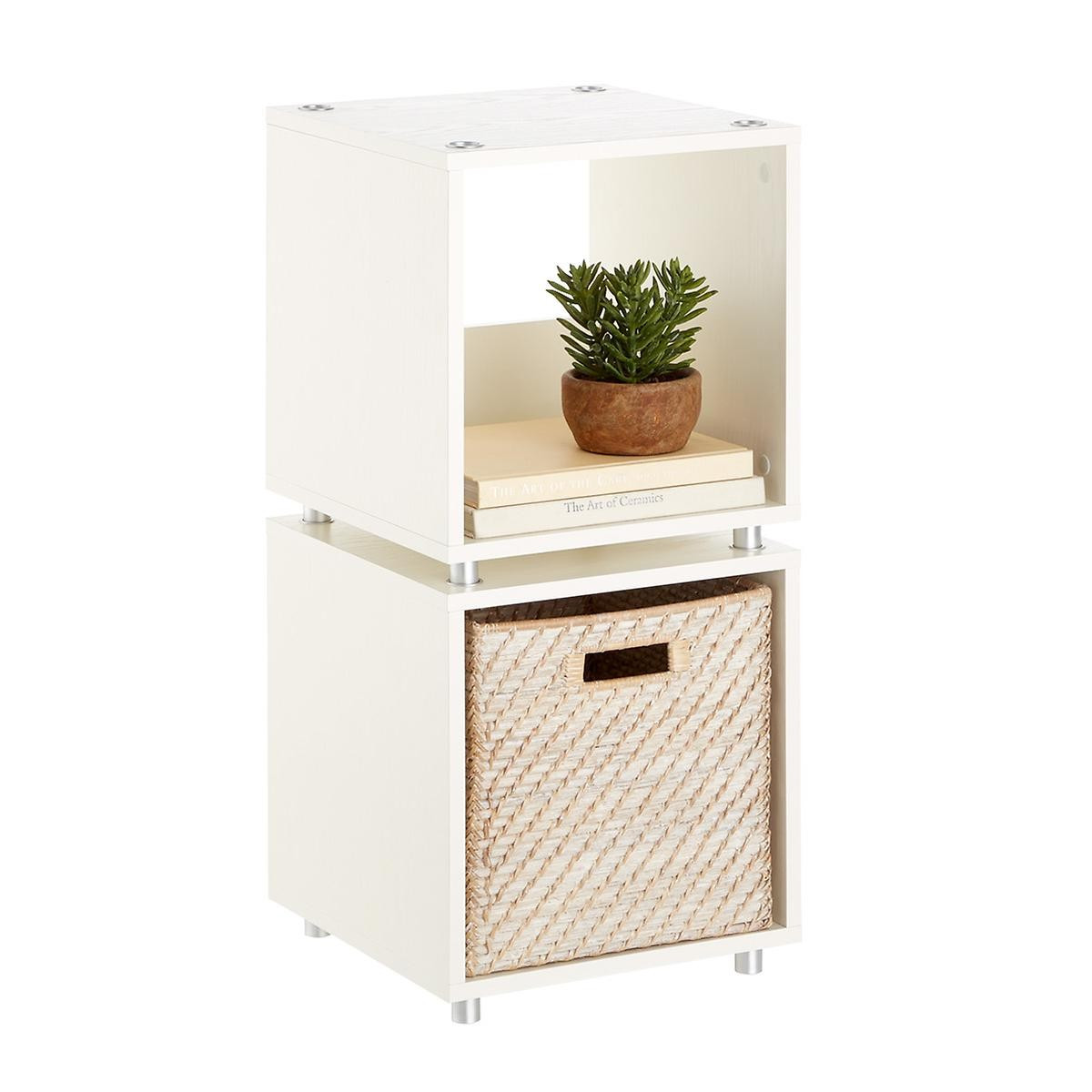 Small Whitewashed Vario Stackable Cubby Shelf | The Container Store