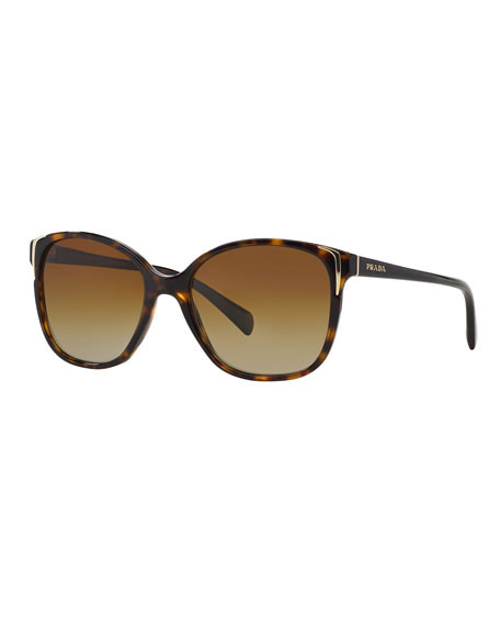 Prada Square Gradient Arrow-Edge Sunglasses | Neiman Marcus