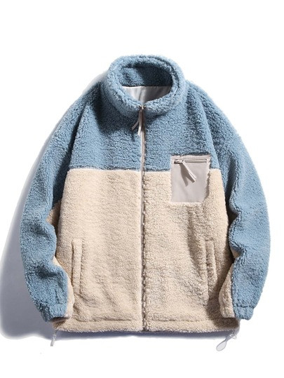 Men Two Tone Teddy Winter Coat | SHEIN