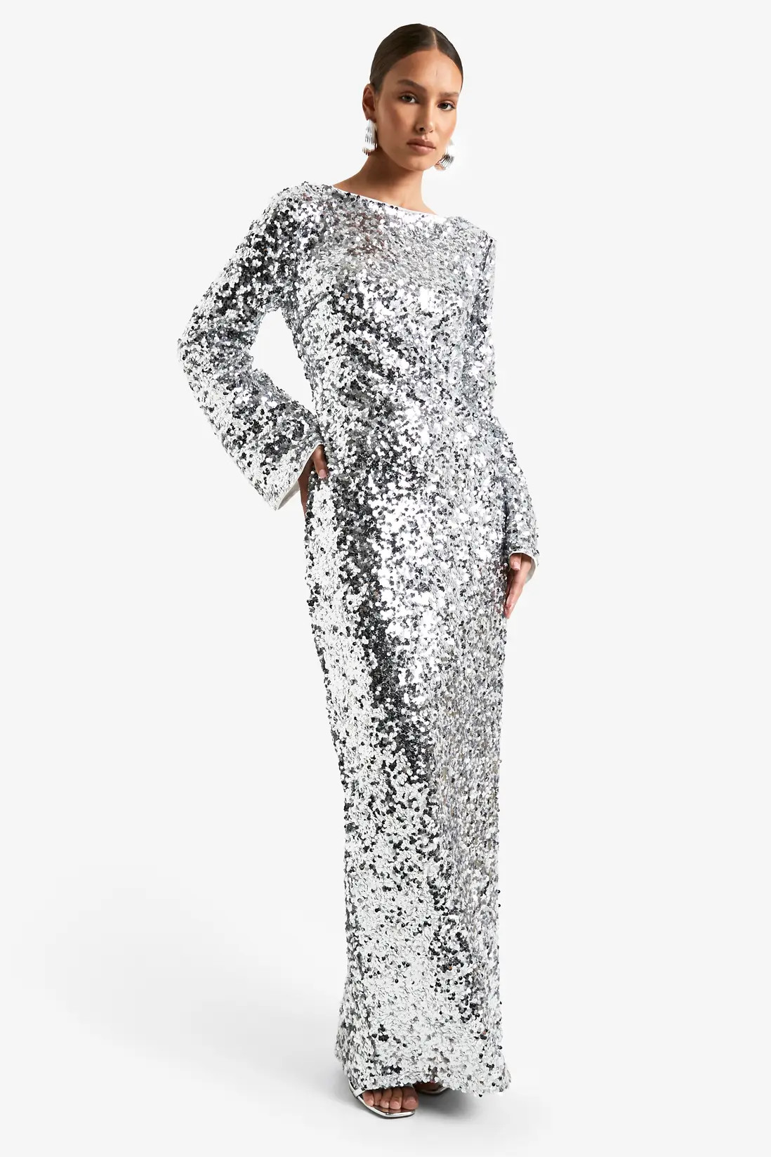 Sequin Scoop Back Maxi Dress | boohoo (US & Canada)