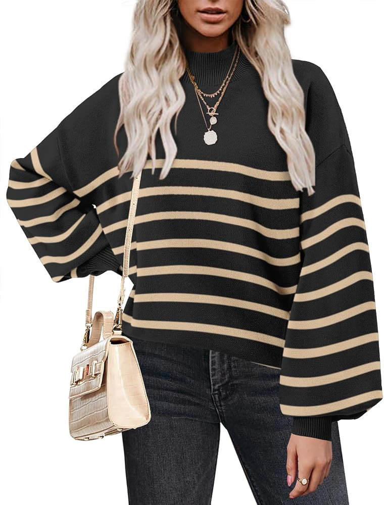 CHICZONE Women Long Sleeve Sweater Fall Turtleneck Knit Loose Pullover Tops Winter Trendy Sweater... | Amazon (CA)
