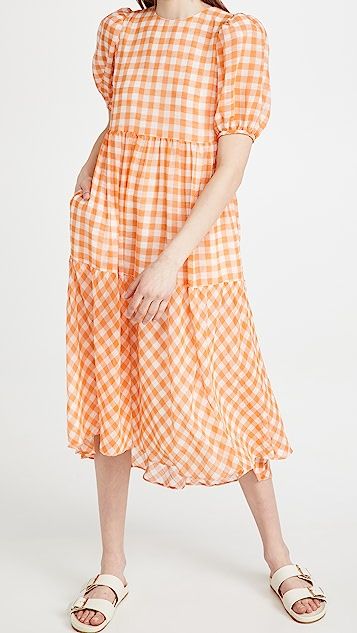 Gingham Print Midi Dress | Shopbop
