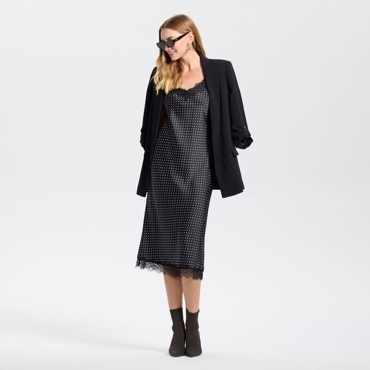 Women's Satin Spray Midi Slip Dress - A New Day™ | Target