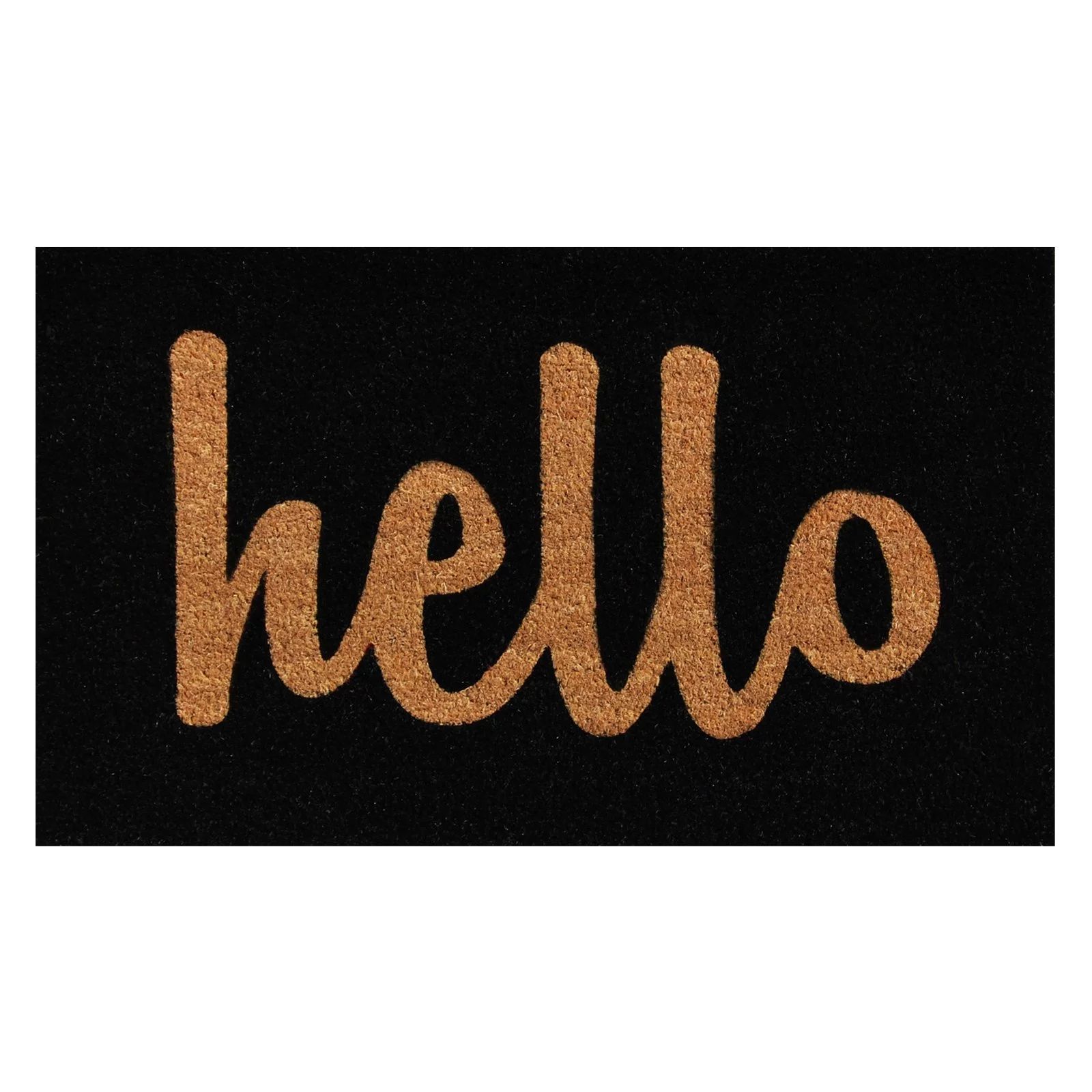 Calloway Mills Hello Outdoor Doormat Black/Natural Script 17" x 29" | Walmart (US)