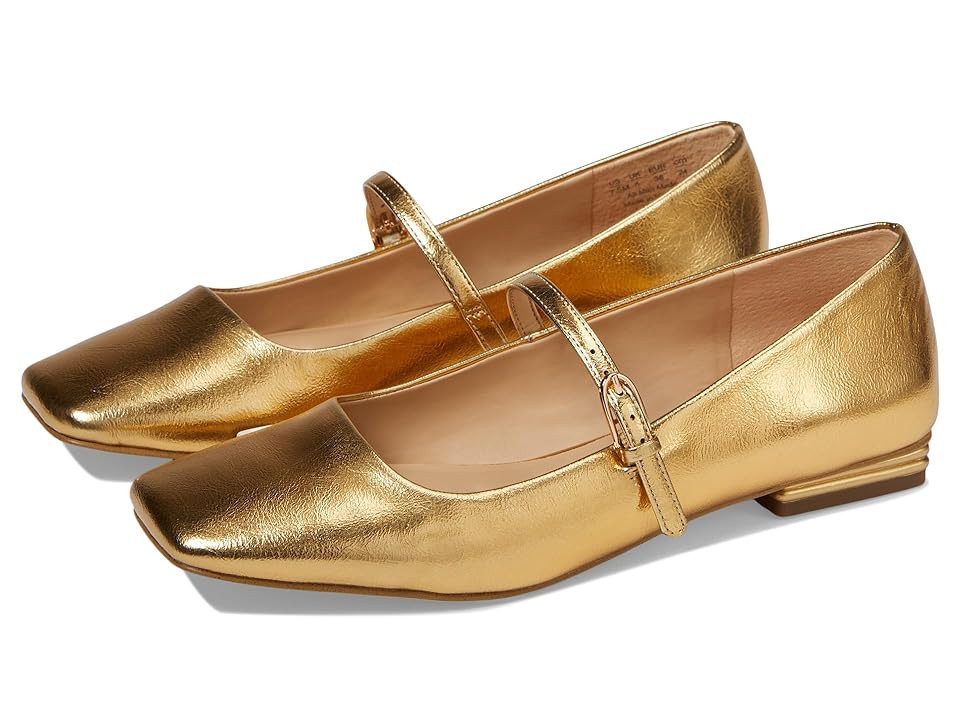 Franco Sarto Tinsley Mary Jane Flats Women's Flat Shoes Gold Metallic : 8 M, Leather/Rubber | Zappos