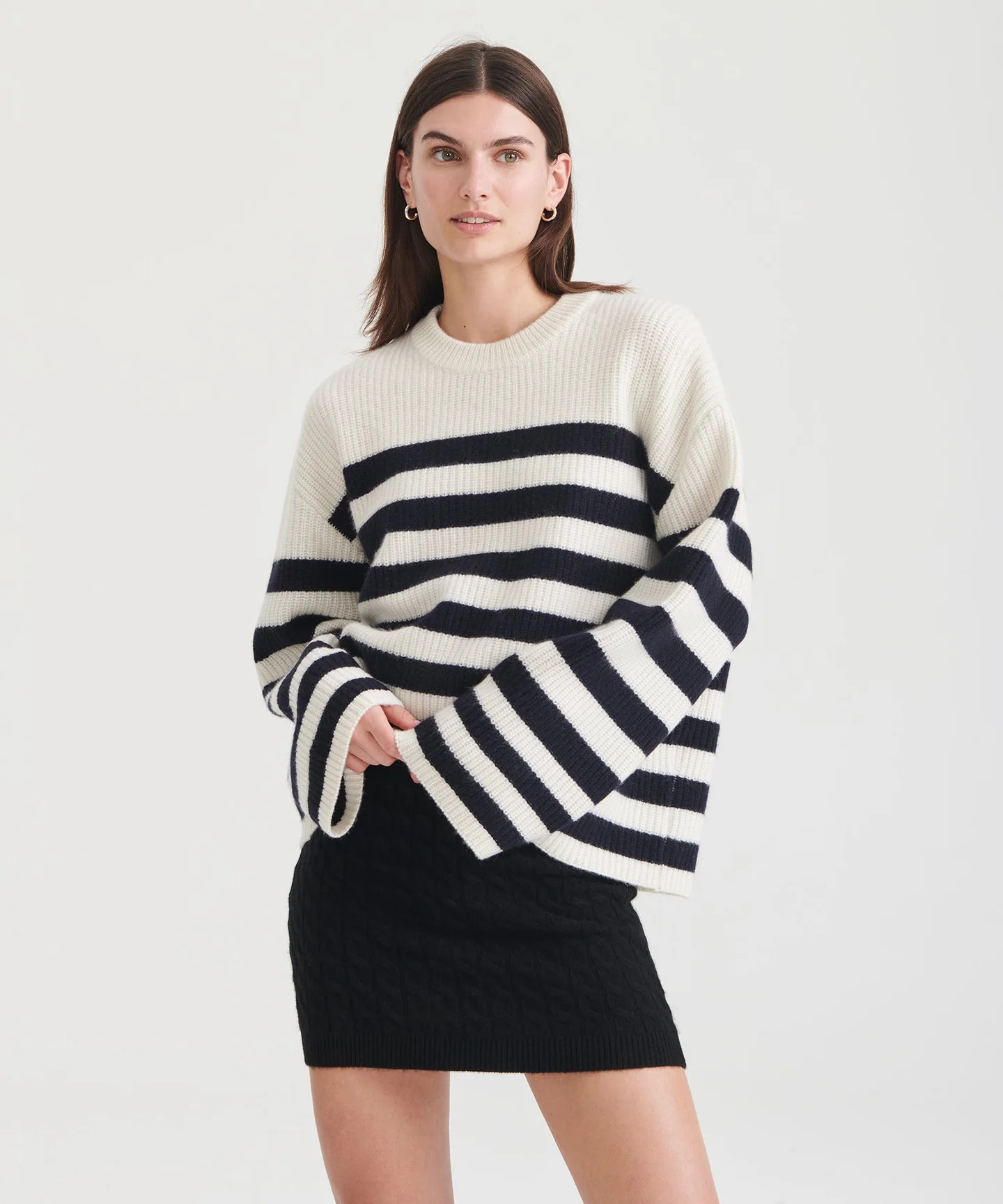 Super Luxe Cashmere Striped Crewneck | NAADAM