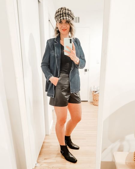 Cool girl vibes with shorts, blazer and boots!!

#LTKover40 #LTKfindsunder100 #LTKshoecrush