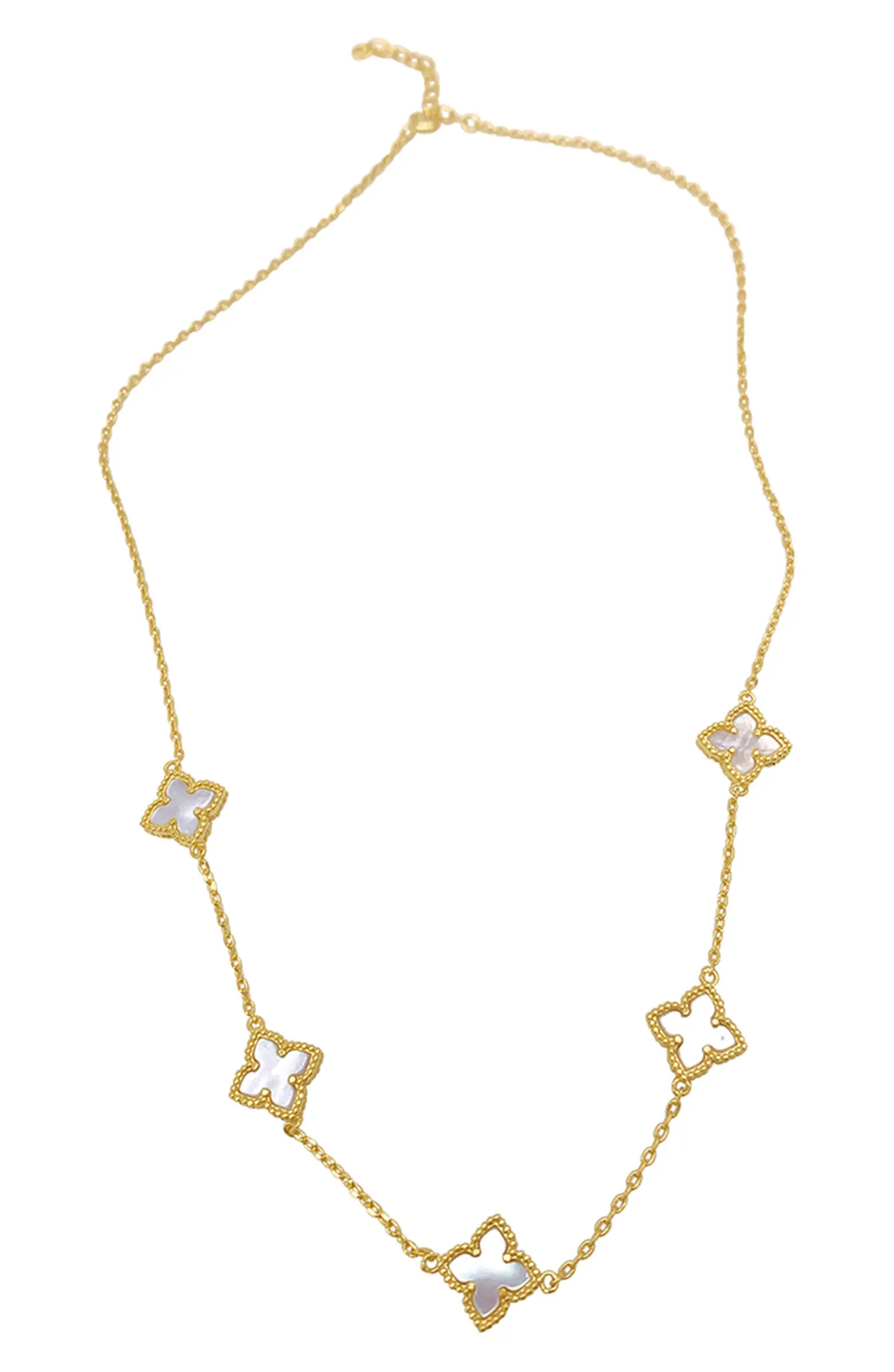 Adornia White Mother of Pearl Station Chain Necklace | Nordstromrack | Nordstrom Rack