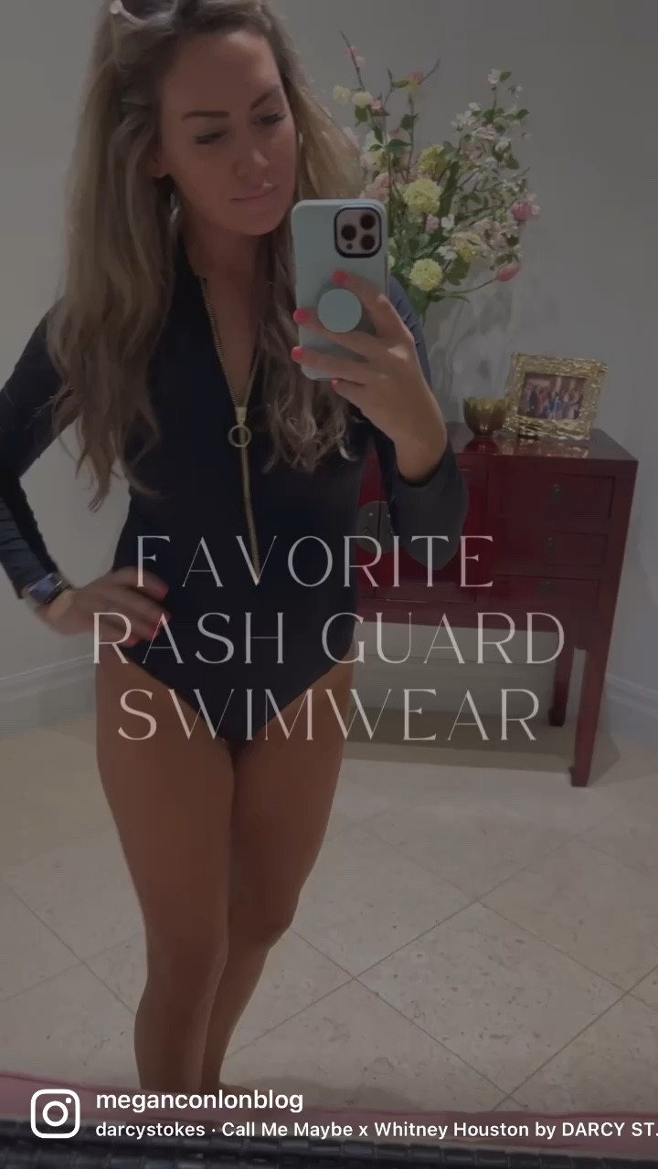 Love me a good rash guard, & finding two under $150 was 💃🏻🎉something to celebrate! Some days when I don’t want that much sun or already sunburned, I wear a rash guard to protect my skin. I also love them for swimming with my kids! For a coverup, I wear a sarong or cut off denim shorts! Read on for sizing and details about these two suits 🖤🩷 Comment link or go to my website (link in bio) and “shop my instagram”!

🖤The black was a no brainer for me, wearing a size 8, lined/& a little thicker in the bodice which makes everything stay in place 😉. Not full coverage on the buns but just right! It also has a clip at the cleavage under the zipper so you wont come unzipped! 

🩷love love the pink!! Also wearing an 8 but it’s my second favorite. It’s not as lined as the black, so a dip in a chilly pool, you’ll see your party hats (nips) straight through if you know what 😉 I mean! But, still a great suit and so glad I snagged for $100!

#LTKtravel #LTKstyletip #LTKswim