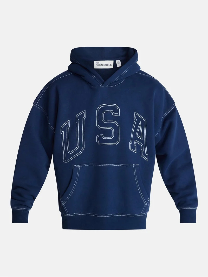 No Boundaries USA Hoodie with Embroidery, Men's XS-4XLT | Walmart (US)