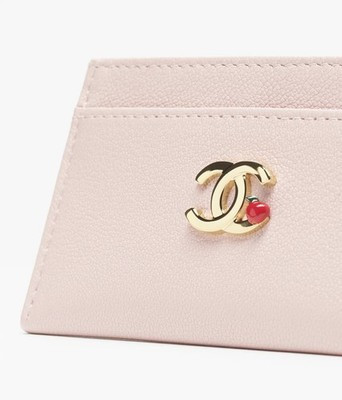 Chanel 26A Blazy Light Pink Leather Gold CC Logo Apple Card Case Holder Wallet | eBay | eBay US