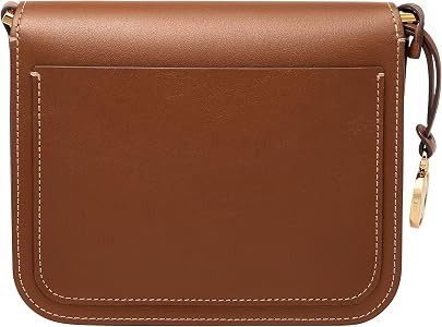 Fossil Women's Lennox Brown Genuine Leather Large Flap Crossbody Bag | Amazon (US)