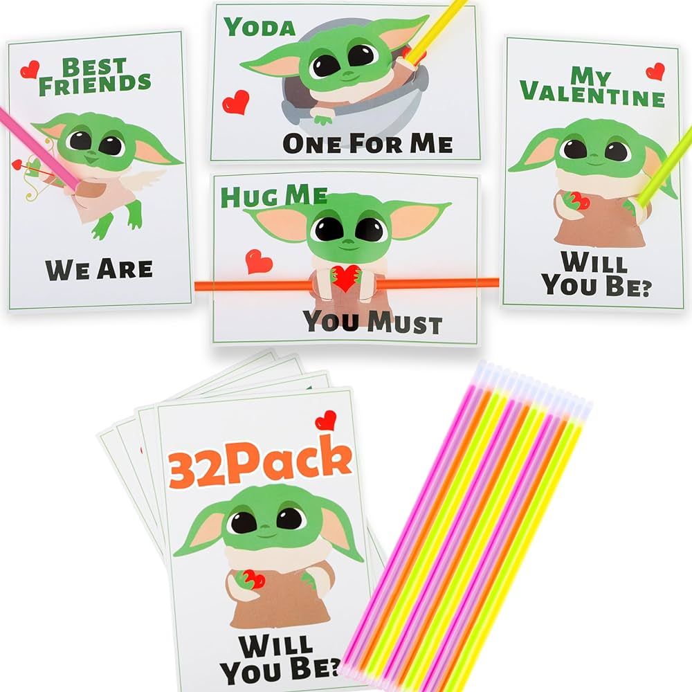 Amazon.com: Valentines Day Gifts for Kids - Valentines Cards for Kids Classroom - 32 Valentines B... | Amazon (US)