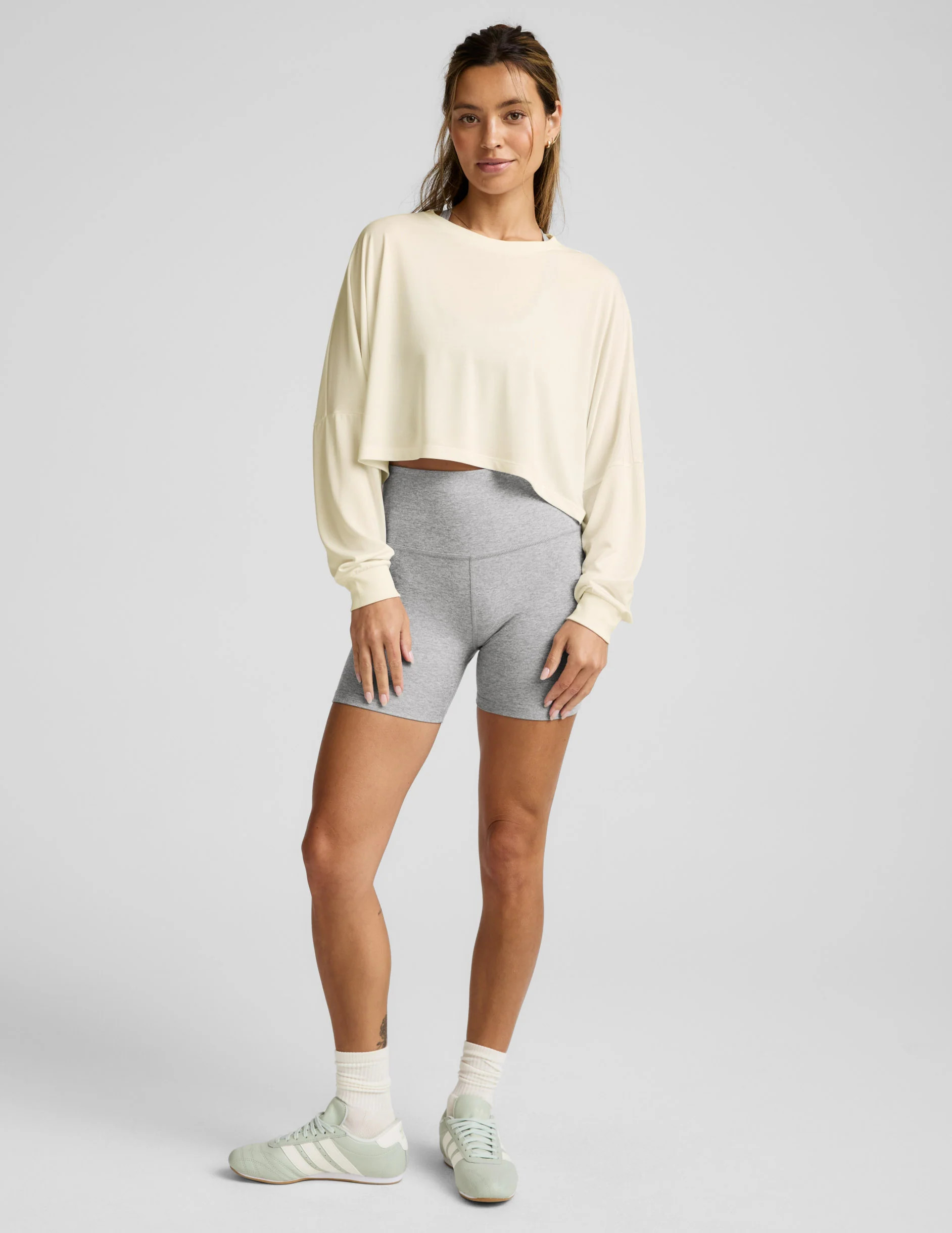 Studio Luxe Cropped Long Sleeve Tee | Beyond Yoga | Beyond Yoga