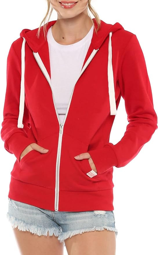 Urban Look Womens Active Long Sleeve Fleece Zip Up Hoodie with Plus Size | Amazon (US)