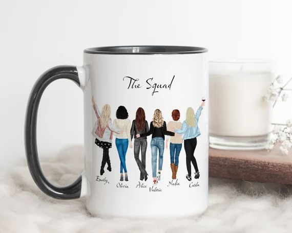 Six Best Friends Mug, 6 Best Friends Gift, Personalized Coffee Mug For Six Sisters, Six Best Frie... | Etsy (US)