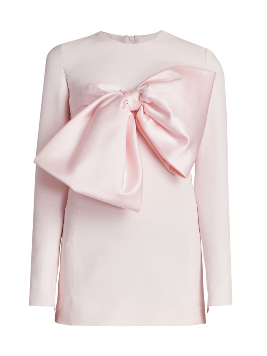 Giambattista Valli Bow Long-Sleeve Minidress | Saks Fifth Avenue