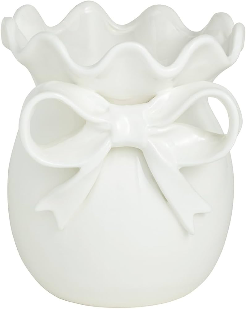 Mud Pie Large Stoneware Bow Vase | Amazon (US)