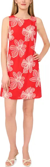 Vince Camuto Embroidered Floral Sleeveless A-Line Dress | Nordstrom | Nordstrom