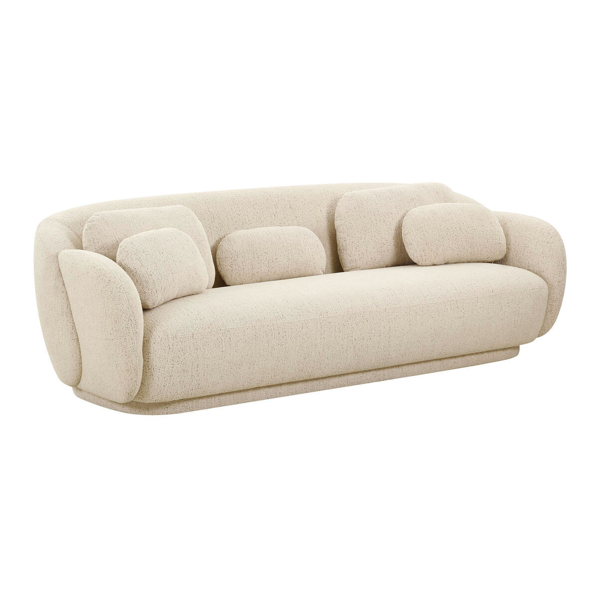 Clements Boucle Curved Mid Century Sofa in Cream by World Market | World Market