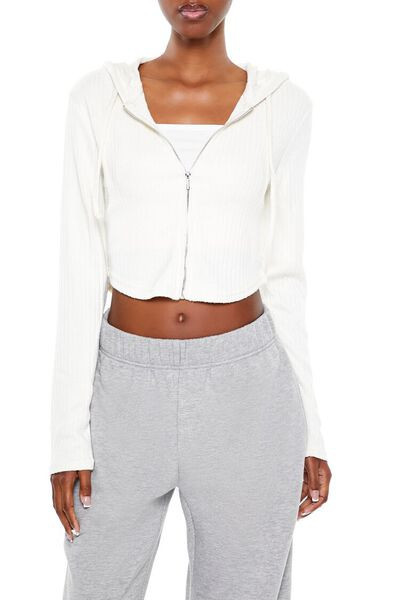 Ribbed Zip-Up Hoodie | Forever 21