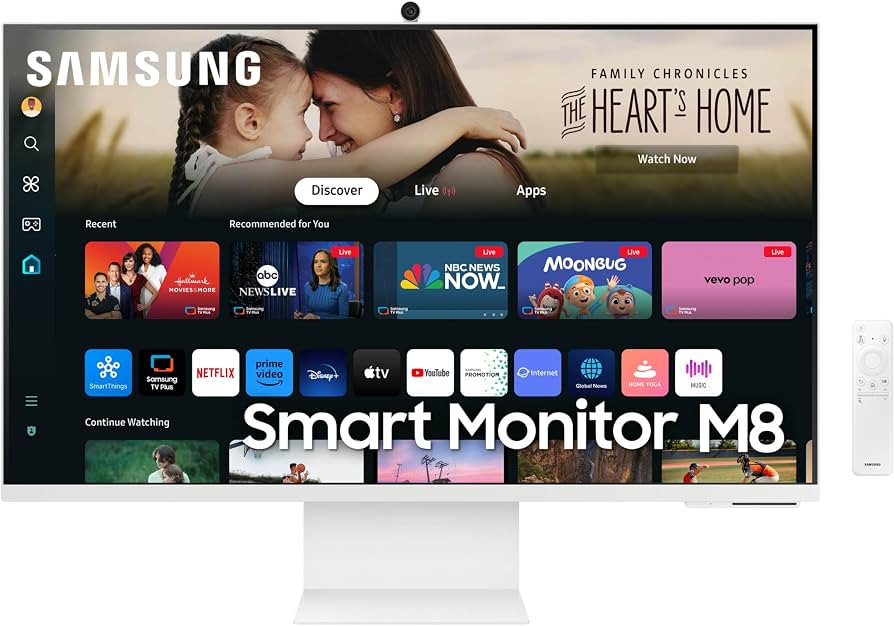 SAMSUNG 32-Inch M8 (M80D) Series 4K UHD Smart Monitor with Streaming TV, Speakers, HDR10+, AI Ups... | Amazon (US)