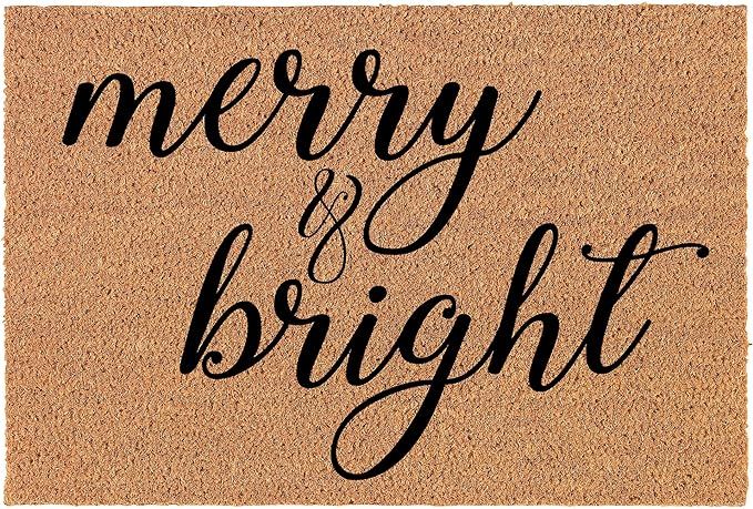 Doormat Natural Coco Coir Door Mat Merry & Bright Christmas (30" x 18") | Amazon (US)