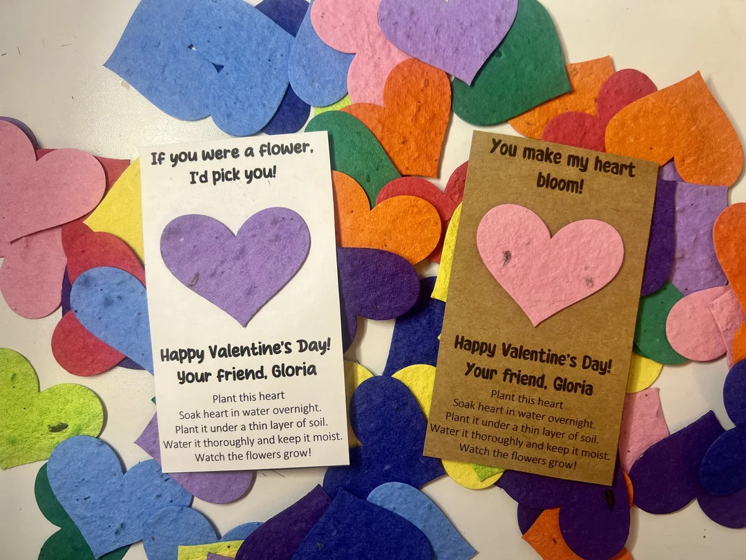 24 Classroom Valentine's Day Gift / Valentine's Card / Student Teacher Gift / Plantable Heart / F... | Etsy (US)