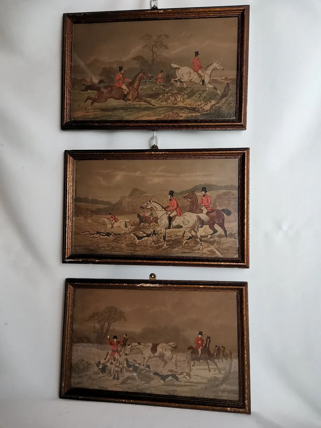 Set of Three Antique Prints With English Hunting Scene Fox Hunt Vincent Robert Albert Brooks in F... | Etsy (US)