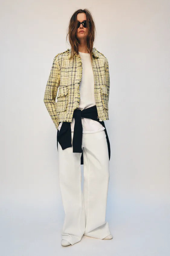 ZW COLLECTION TEXTURED PLAID JACKET | Zara US