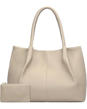 KKXIU Tote Bag for Women Vegan Leather Shoulder Purse Large Capacity Travel Bag | Amazon (US)