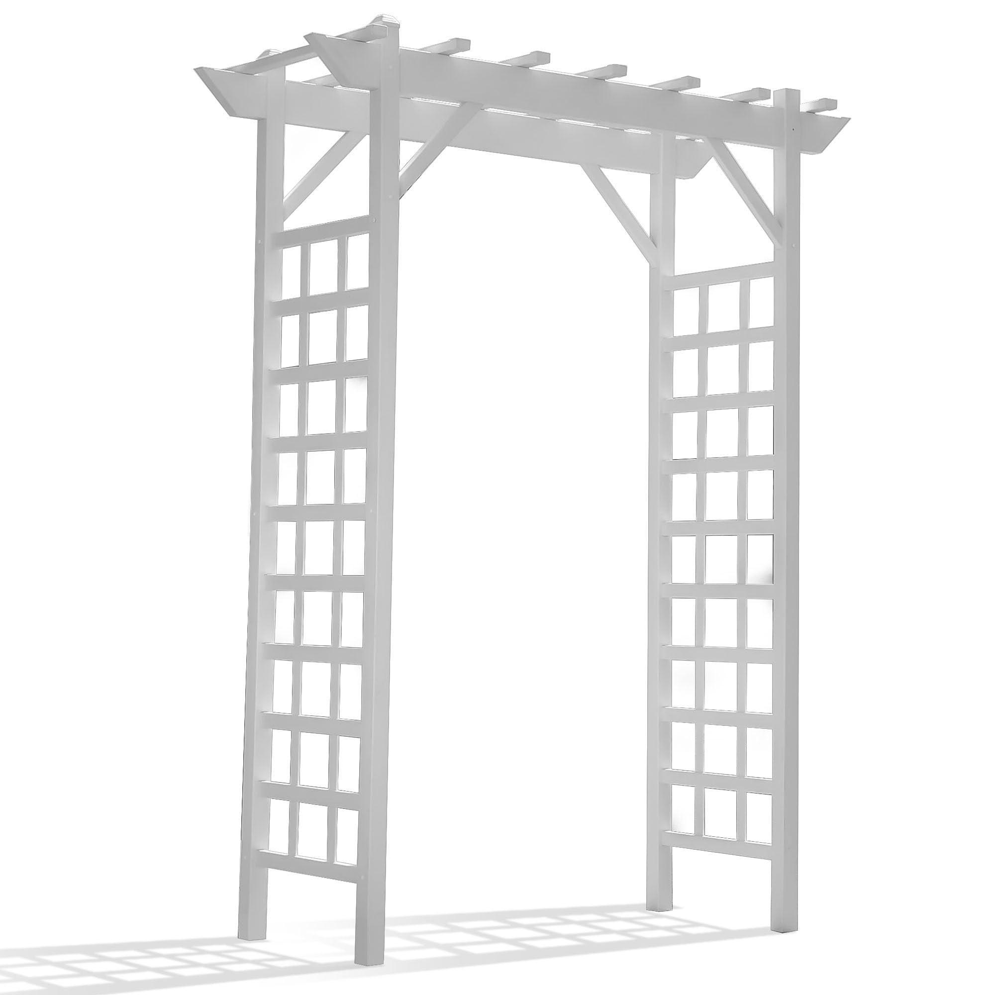 Dura-Trel Providence Arbor, Vinyl Garden Archway for Outdoors, 64" x 85", White - Backyard Decorative Arch and Backdrop with Lattice Design and Trellis Sides for Climbing Plants, Vines and Flowers | Amazon (US)