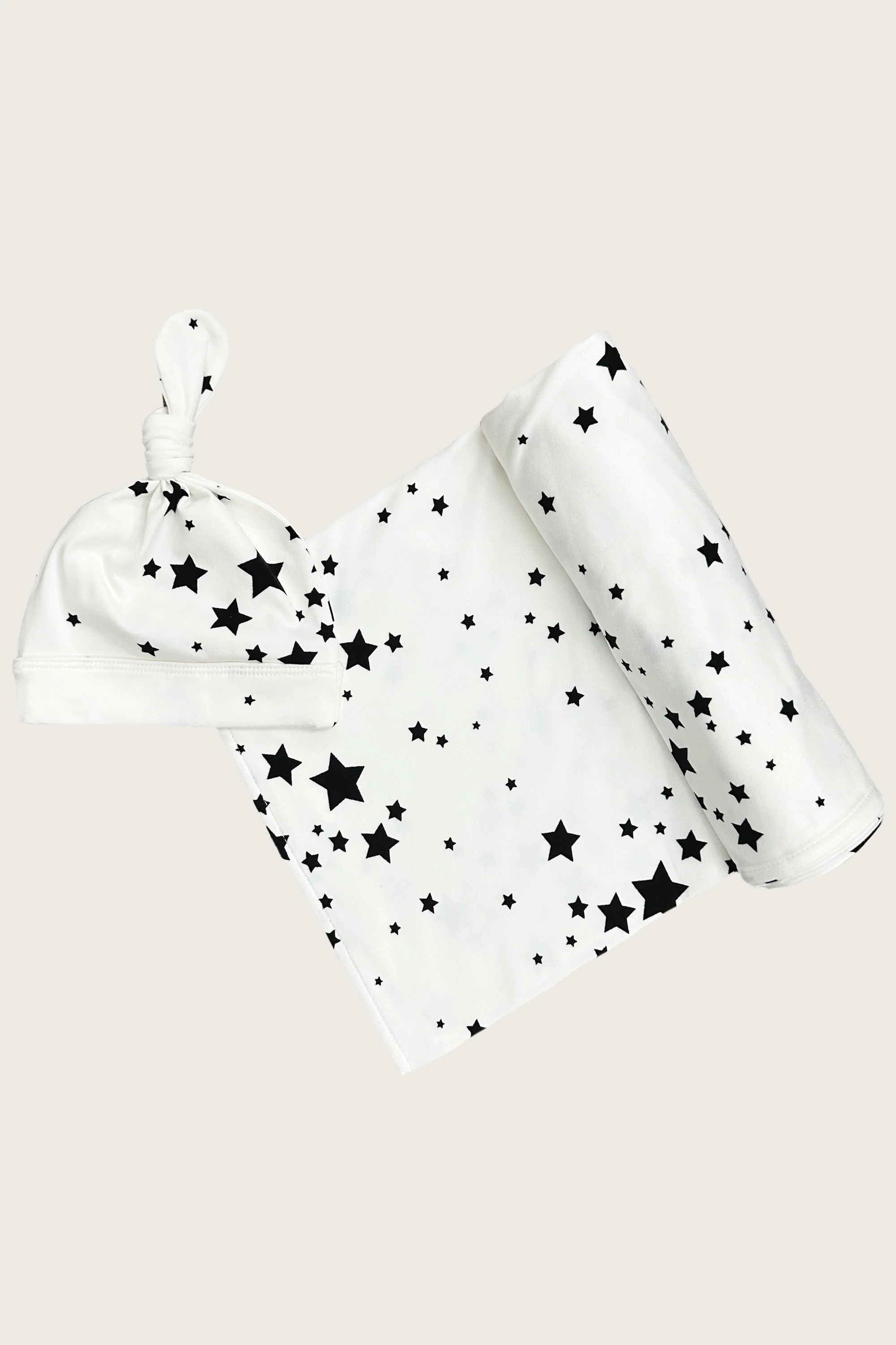 Swaddle & Beanie | White Stars | MASONgrey